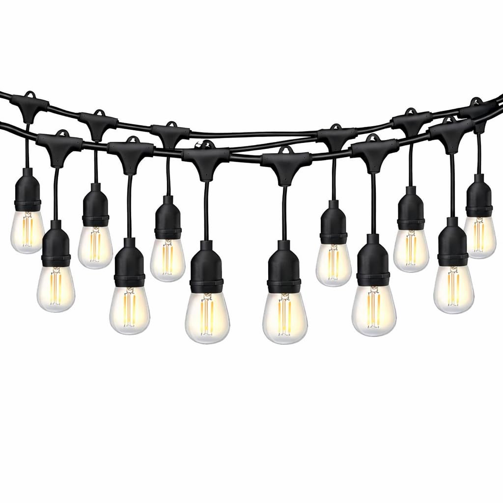 Catenaria Luci Esterno 30 Metri 30 Portalampade E27 Collegabile IP54 Connettori IP65 Catena Luminosa Giardino Terrazzo Senza Lampadine (300, Centimetri)