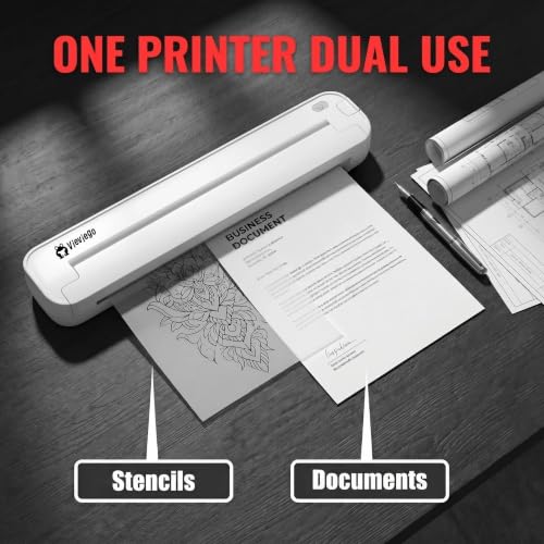 Image of Wireless Thermal Printer Supports A4 Transfer Paper & 8.5 x 11 Inch Thermal Paper, Includes 10 Sheets Thermal Papers & 3 Sheets Transfer Papers, Supports Phone & PC, (White)