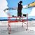 LEADALLWAY Scaffolding Platform 4 Foot High Mobile Baker Scaffolding Mini Portable Scaffolding 770 LBS Capacity with Locking Wheels and Tool Bag, Red