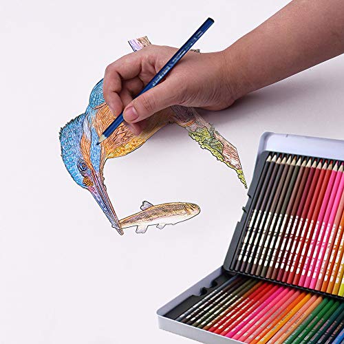 KKmoon Conjunto de 72 lápis de cor profissional pré-afiado Lápis de cor de água solúvel em água com