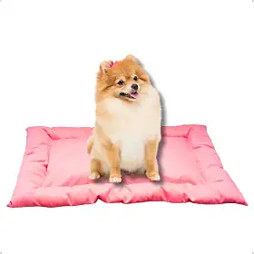 Cama Caminha Colchonete Rosa Pequeno 70x50cm para Cachorro e Gato de Suede Lavável Almofada Pet Macia Confortável