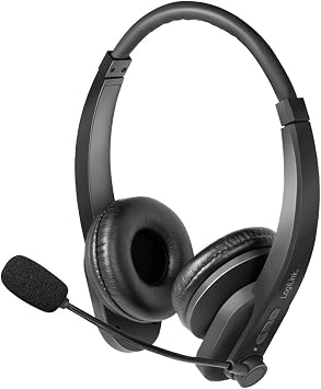Logilink Bluetooth Stereo Headphones Headset with Microphone, Black Standard