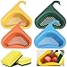 Shinybox Cestello Portaoggetti Lavello, 4 Pezzi Cestello Triangolare Lavello, Triangolare Portaoggetti Scolapiatti Scolapiatti con 2 Pezzi Spugnette Cucina, Cestello per Lavello Cucina