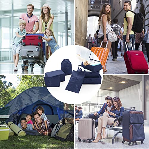 Packing Cubes for Suitcase - 9 PCS Travel Packing Cubes Lightweight Suitcase Organizer Bags Set Luggage Packing Organizers for Travel Accessories with Shoes Bags - Navy Blue - Image 7