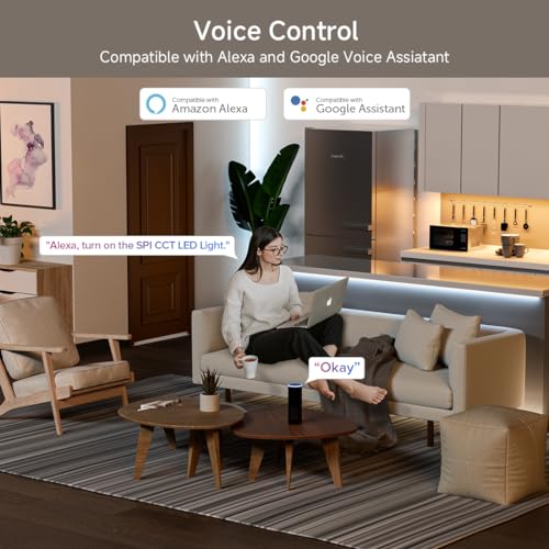 Tira de LED direccionable BTF-LIGHTING FCOB con control Bluetooth y WiFi miniatura 2