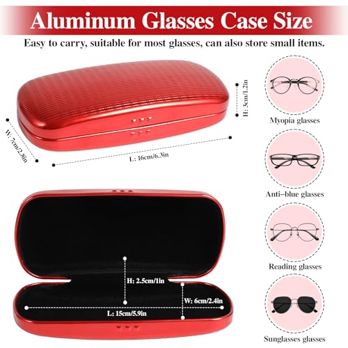 Image of Hifot Metal Eyeglass Case Hard Shell, Aluminum Spectacles Box Sunglasses Case for Men Women, Reading Glasses Holder