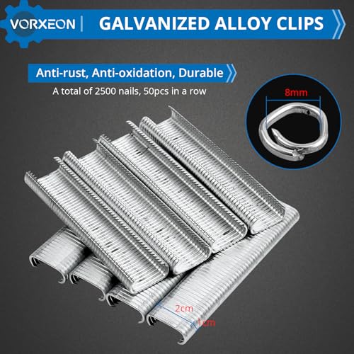 Vorxeon VORGT029 Hog Ring Pliers Kit With 2500 Pcs Galvanized Iron Hog Rings Inner Diameter 8Mm thumb #2
