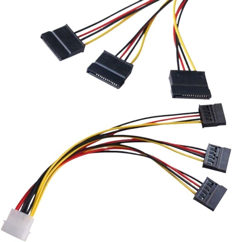 Cable divisor de alimentación HDD SATA 4Pin macho a 3 puertos hembra