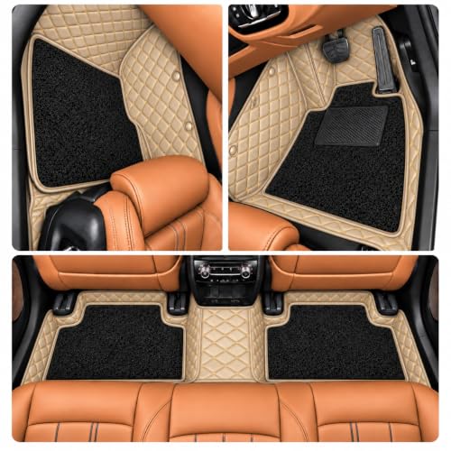 Image of 7D Car Floor Mat for Tata Harrier 2023 to 2026 | Beige