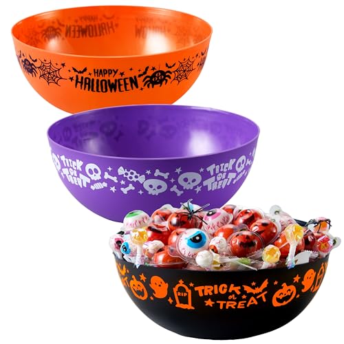 JOYIN 3 cestas de dulces de Halloween y cubos para servir para recuerdos de fiesta, accesorios