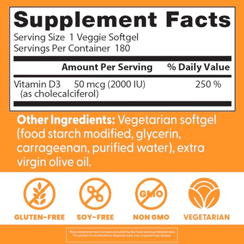 Doctor's Best Vitamin D3 2000 IU Softgels