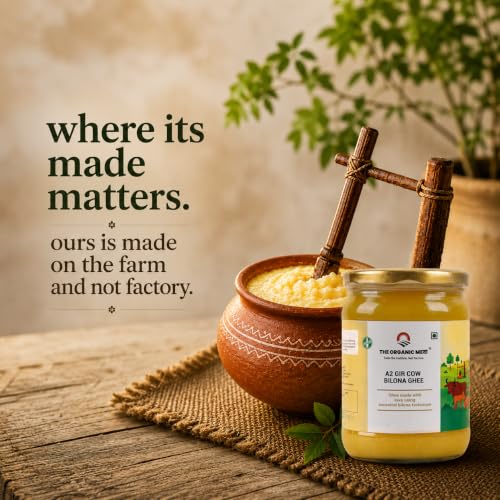 Image of The Organic Meva A2 Bilona Cow Ghee 500 ml | Pure A2 Desi Cow Ghee | Traditional Bilona Churned Ghee | 100% Natural & Organic | Rich Aroma & Authentic Taste | Pure Clarified Butter