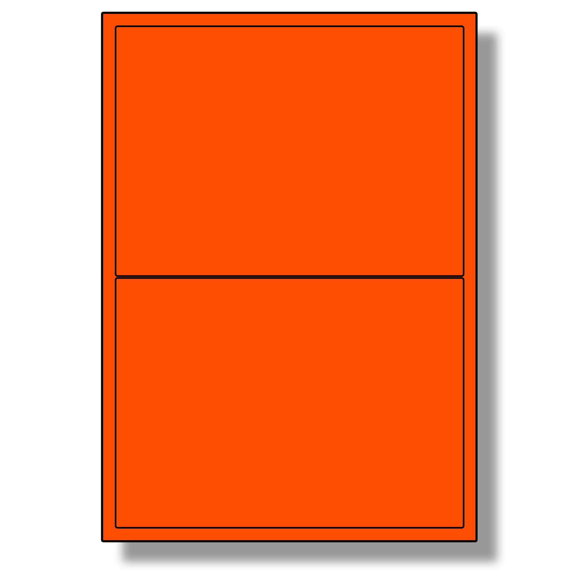 Label Planet® 2 Per Sheet, 50 Sheets (100 Tomato RED Labels). Coloured Paper Labels Rounded Corners, 199.6 x 143.5mm, LP2/199 C. — image 1