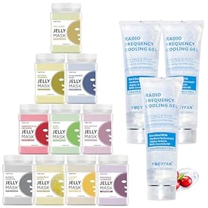 10 Jar 500G Jelly Mask Powder & 3PCS Premium Conductive Gel for RF/Microcurrent/Laser Hair Removal Facial Device