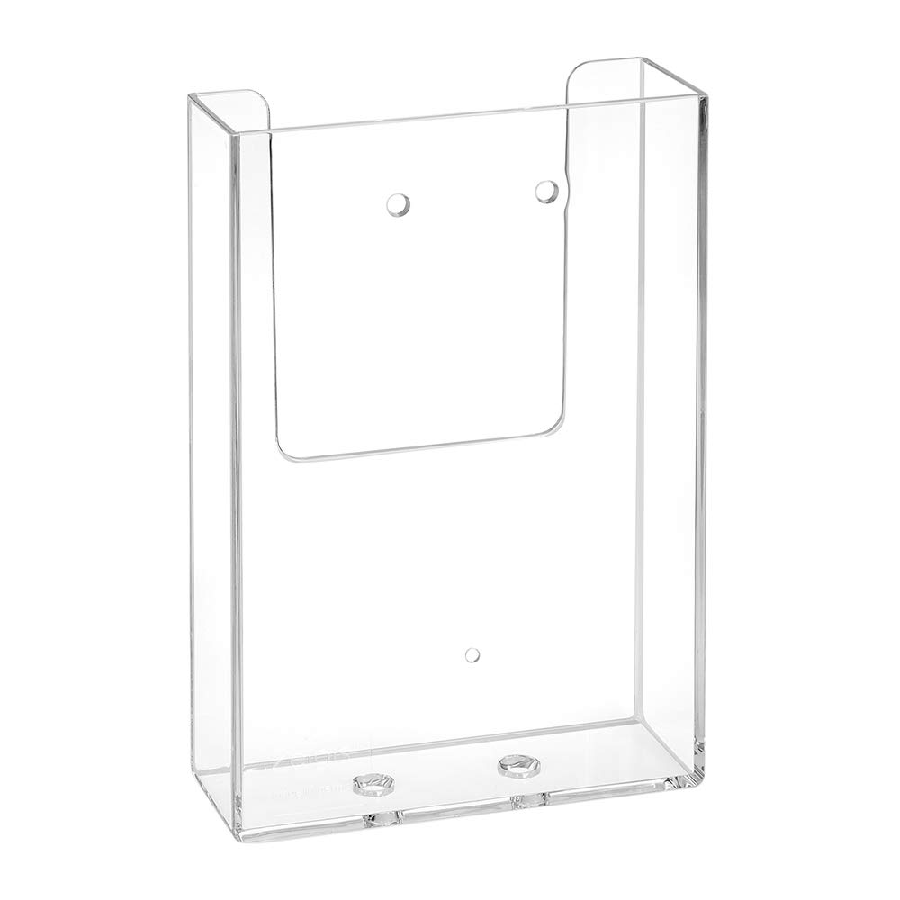 Zeigis® - Soporte de pared para folletos de largo DIN, con orificios para taladrar, para folletos o catálogos, de montaje en pared, transparente