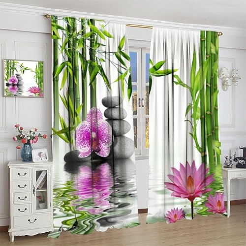 Rideaux occultants 3D paysage de fleurs végétales à œillets - 4