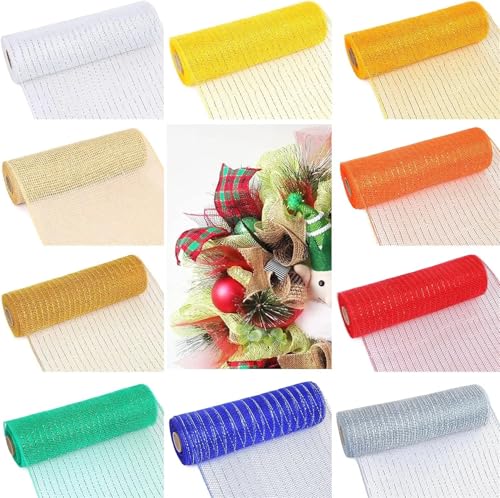 Jasnozielona tiulowa rolka – 10 m x 25 cm, wstążka siatkowa do dekoracji choinki, wieńców świątecznych, rękodzieła, akcesoriów odzieżowych