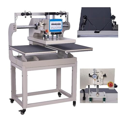 16"x24" Pneumatic Up-Sliding Double Station Heat Press Machine with Infrared Positioning, 110V Digital Display Control T-Shirt Heat Press Device Dual