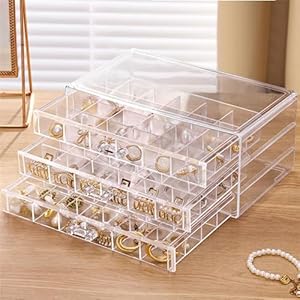 CLUQMEIK Earring Organizer Box Clea...