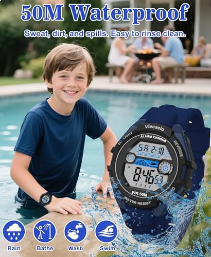 Image of Kids Digital Watch for Boys Girls, Waterproof LED Colorful Lights Sports Watch Suitable for 5-17 Years Old Teenagers (with Gift Box)