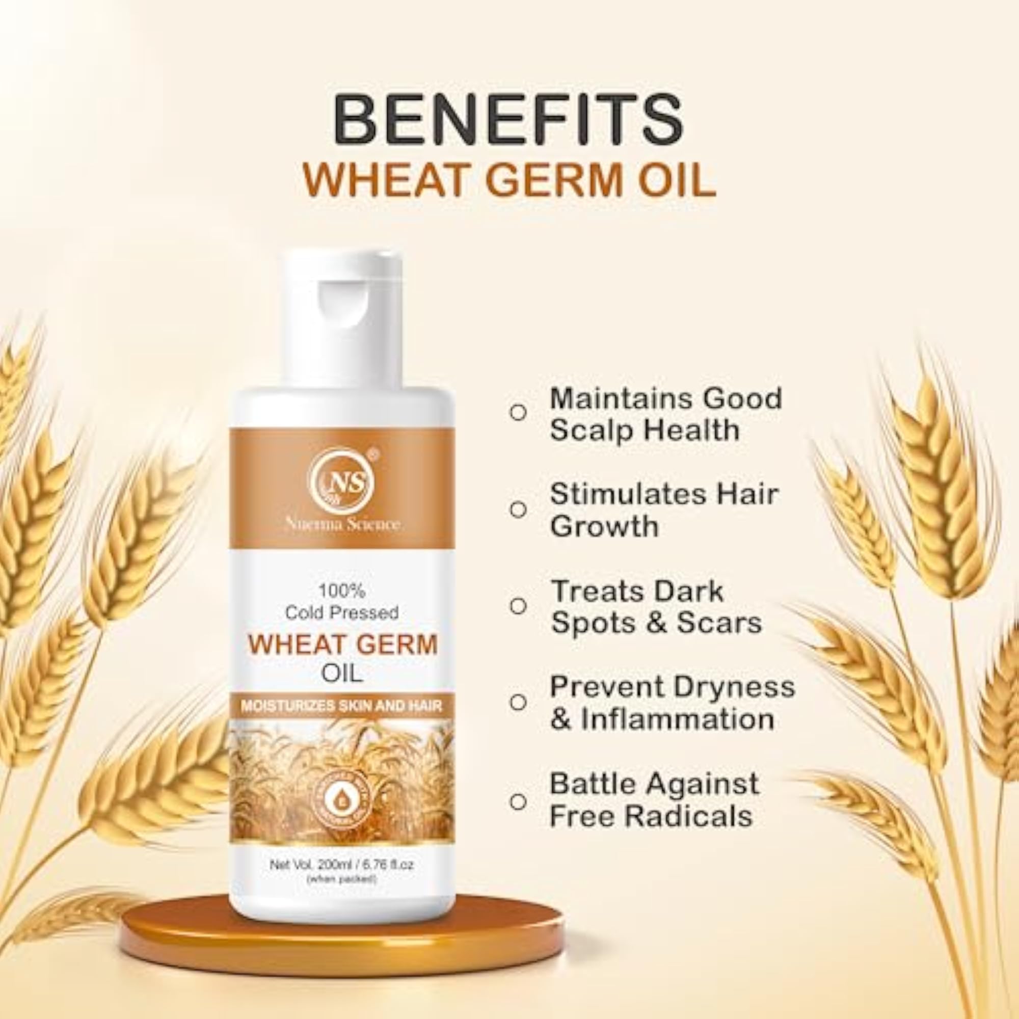 Wheatgerm Oil for Hair and Skin Care, 200ml
