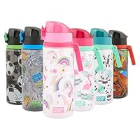 Polar Gear Aqua Flip 650ml Kids Water Bottles with Straw & Soft Spout - BPA-Free Kids Water Bottle with Straw & Push Button Lock Cap - Leakproof Drinks Canteen for Boys and Girls with Carry Strap