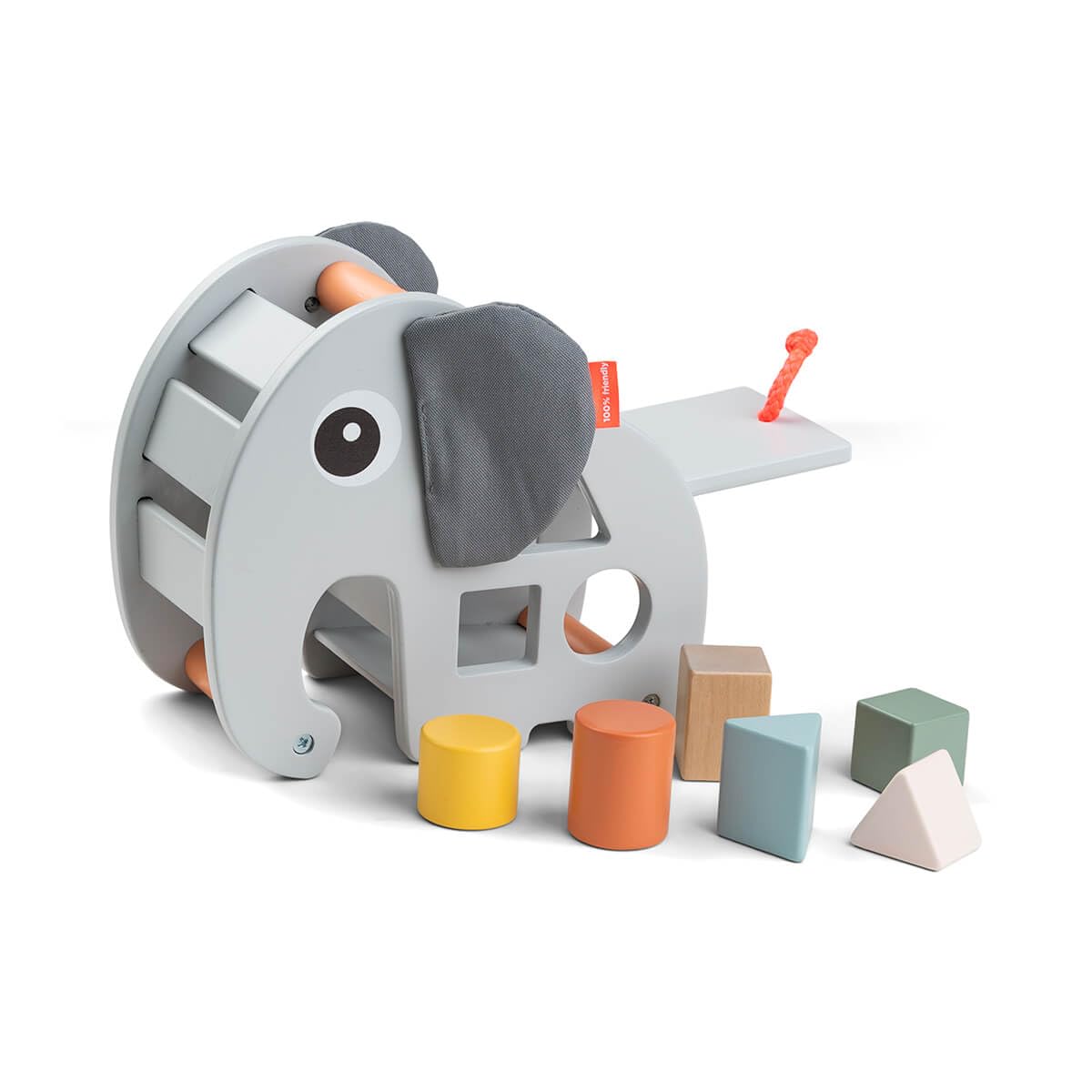 Done by Deer Elphee Sorting Box - Wooden Shape Sorter Toy with Sturdy Handle to take Along - Montessori and Educational Wooden Toy Set - Develop Fine