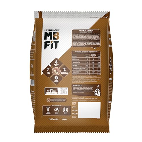Image of MuscleBlaze Fit High Protein Oats (Dark Chocolate, 400g) | 22g Protein | Breakfast Cereals for Weight Management (Pack of 3)