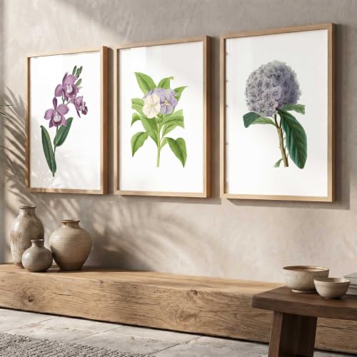 Image of kotart Floral Wall Art Home Decoration | Aesthetic Paintings With Frame For Living Room Bed Room Hotel Wall Decor Digital Reprint Set of 3 (14x20 Inch)