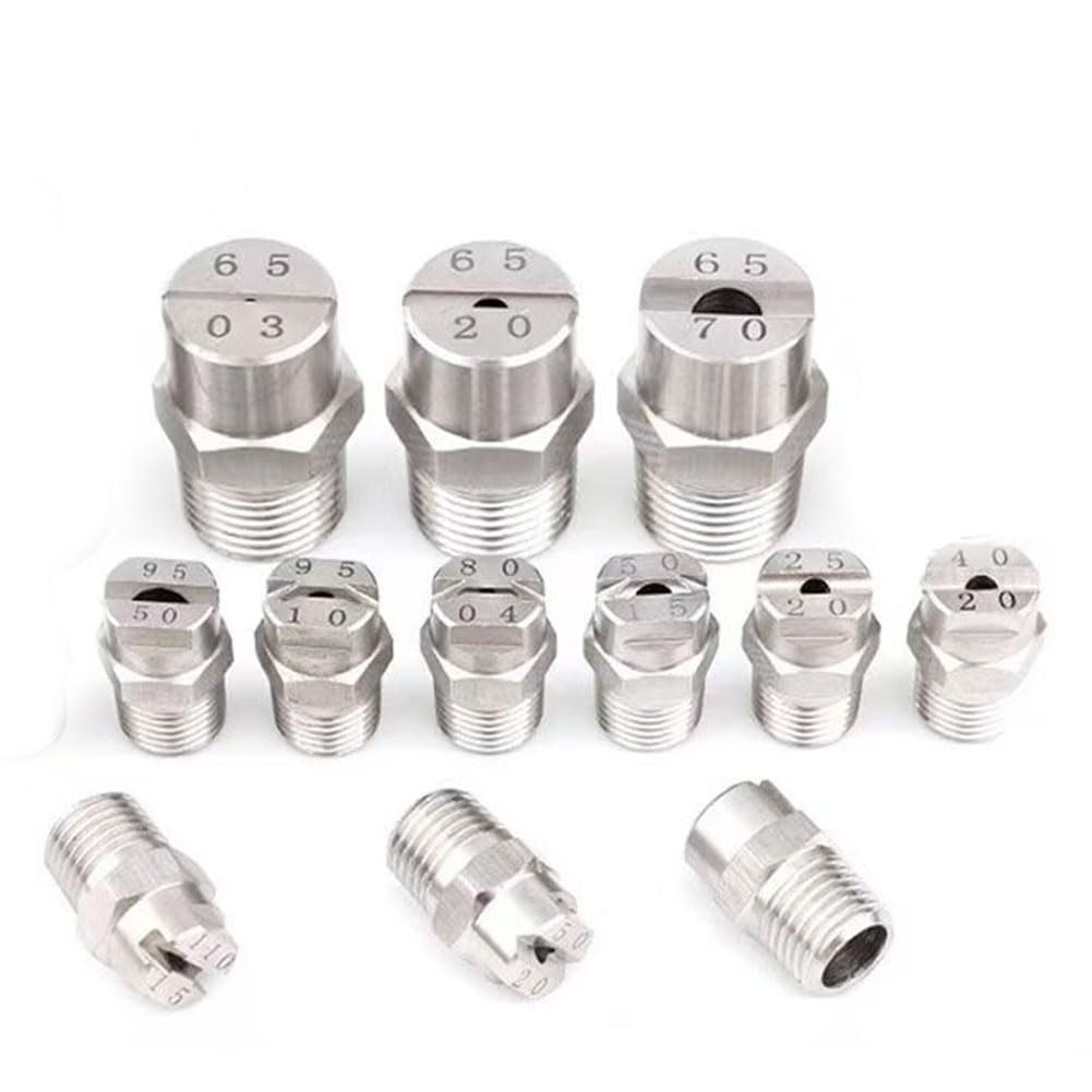 BTYQKZVPM Pressure Washer Nozzles， 304 SS Flat Fan Nozzles 40-110 Degrees 4000 Psi 10-Pack(1/4 External Thread 12.5mm (Bore Diameter 2.0mm),110°)