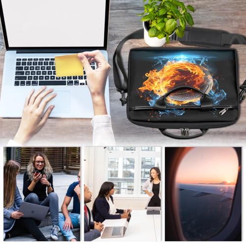 Maletín para portátil con diseño Blue Red Flame 15" miniatura 6