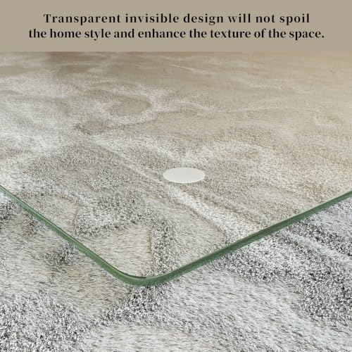 Image of [Tempered Glass] 48 inch x 66 inch Glass Office Chair Mat for Carpet