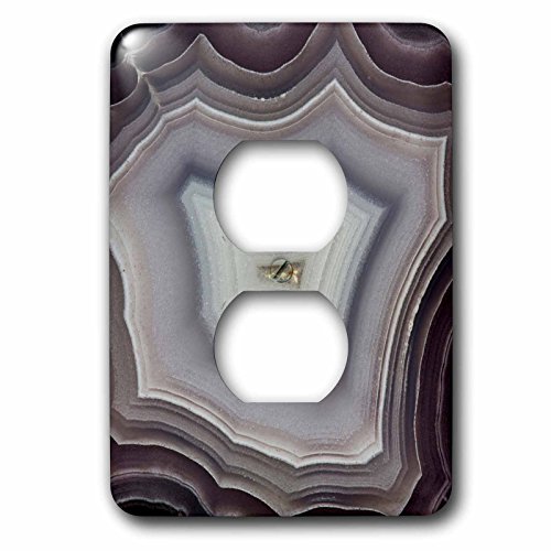 Cubierta para enchufe cuarzo ágata multicolor 3D Rose para dos interruptores y tomas 3