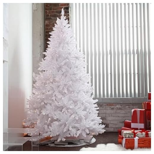 HOLIDAY STUFF 7 Feet Pre-lit Sparkling White Christmas Tree with LED Light and Metal Stand (7ft Pre-lit)