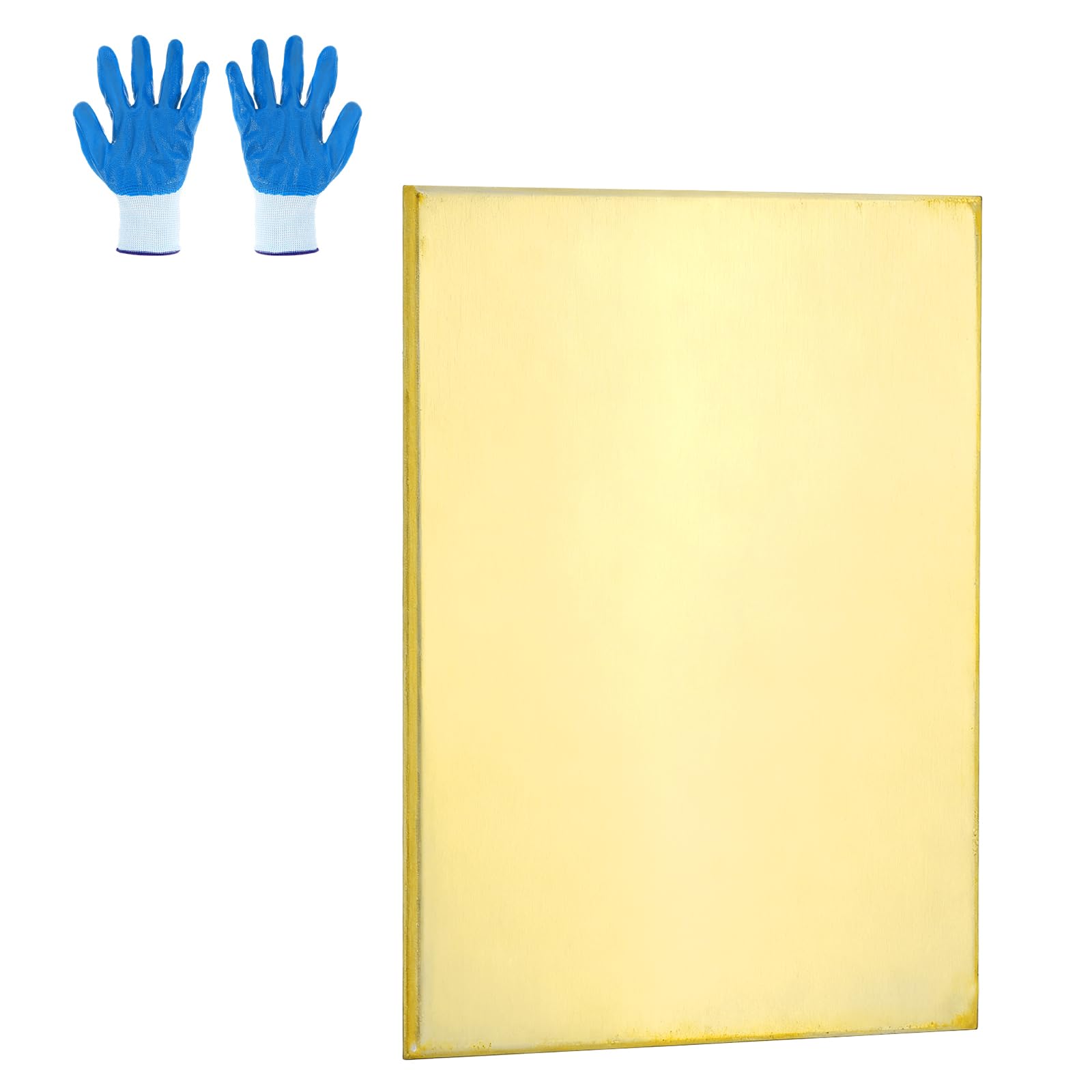 sourcing map Brass Sheet, 2mmx50mmx100mm H62 Brass Metal Plates Thin Metal Sheets with Gloves for Craft DIY Model Jewelry Electrical Repair Industrial, Pack of 1, Gold