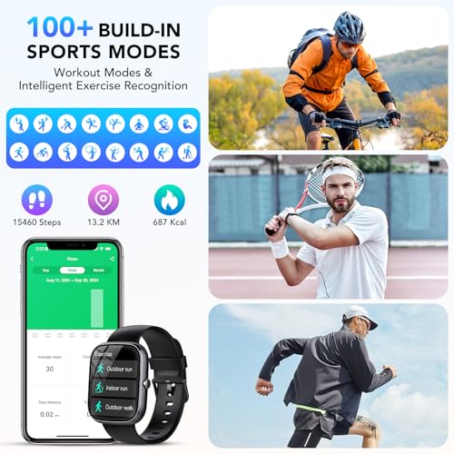 Smartwatch für Herren Damen,1,91' Voll Touch Smart watch mit Bluetooth Anrufe,100+Sportmodi IP68...