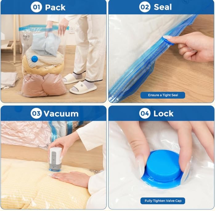 ETENWOLF 12 Combo Vacuum Storage Bags for Travel with Wireless Pump - image 8