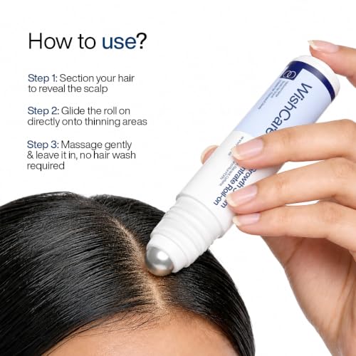 Image of WishCare Hair Growth Serum Roll On For Scalp | 94% Saw New Hair Growth | Redensyl & Rosemary Oil | 100% Saw Hairfall Reduction | In-Vivo Tested | For Men & Women | 30ml
