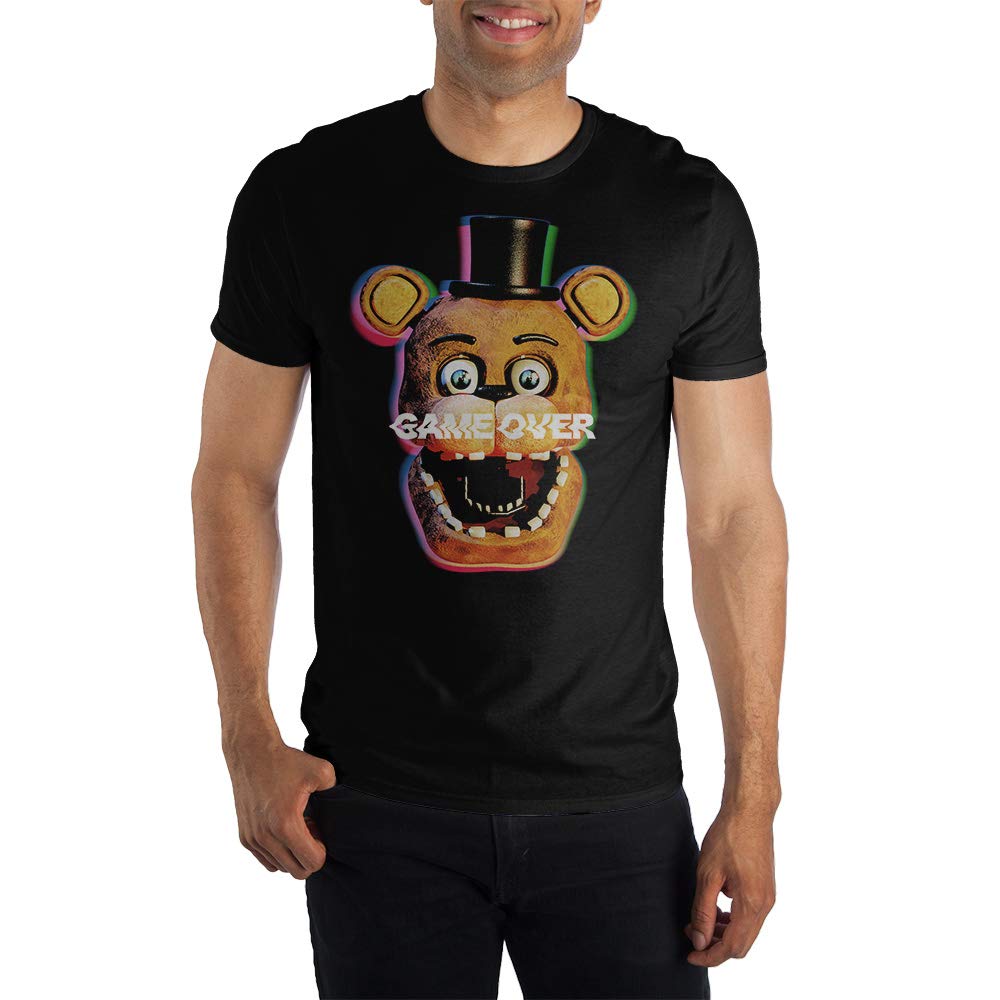 Five Nights at Freddy's Freddy Fazbear Blue Shadow Men's Black T-Shirt