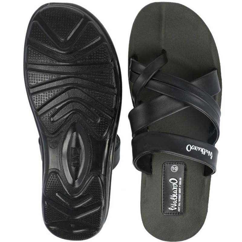 Image of WALKAROO Men's Fashion Sandals with Toe Ring, Cross Straps and Lightweight - W5687