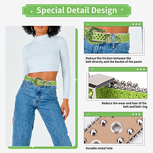 TINIDI Luxury Strap Men Women Rhinestones Belt Western Bling Bling Crystal Diamond Studded Belts3