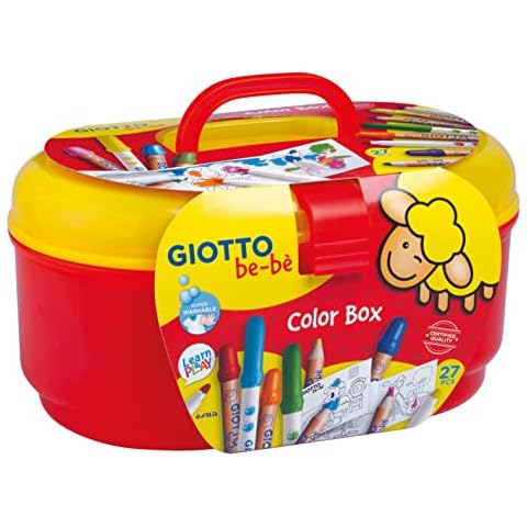 GIOTTO be-bè Large Colour Box for Young Children, 27 Pieces, Pencils/Felt-Tip Pens, Assorted Colours, Colouring Pack, Ideal for Home and Schools Cover