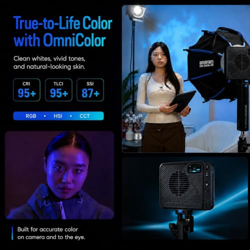 Image of Amaran Ray 60c RGB LED Video Light 60W COB Studio Light Bowens Mount IP54