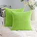 MIULEE Sztruks poszewka na poduszkę tkanina granulat poszewka na poduszkę kwadratowa solidna dom na sofę krzesło kanapę sypialnia dekoracyjne poszewki na poduszki 14 x 14 cali 35 x 35 cm 2 sztuki zielony