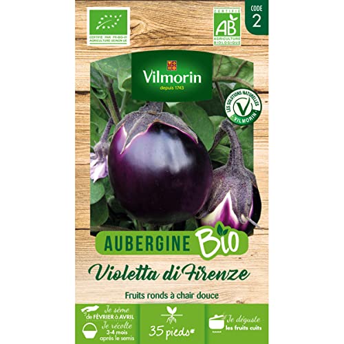 Vilmorin - Sachet de graines Aubergine Violette de Florence BIO