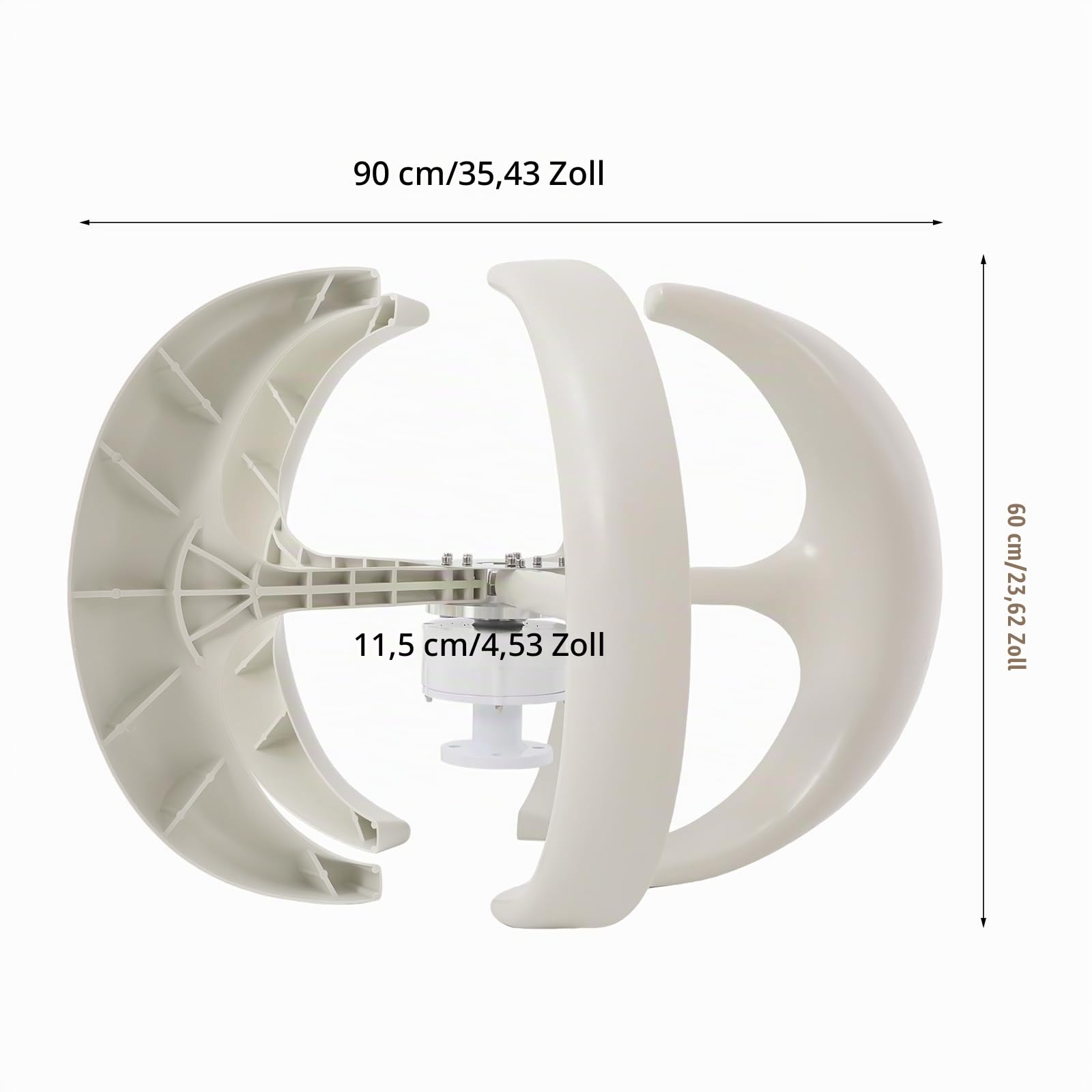 BrandName 600W 12V Windgenerator Set mit Flansch & Controller – Windkraftanlage für Haus Garten Outdoor Industrie – Kompaktes System für nachhaltige Energie Enthusiasten