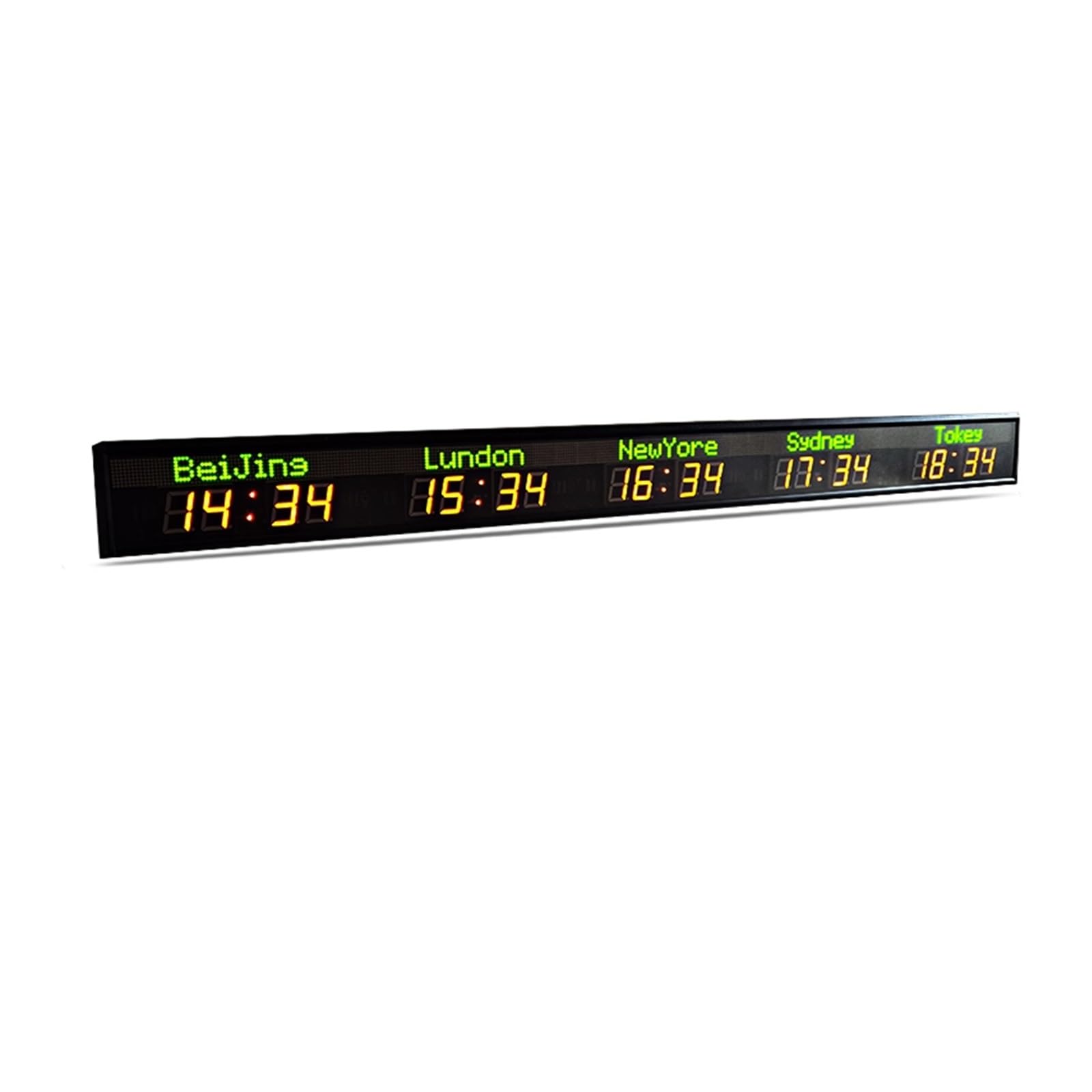 CVFRDD LED Countdown Clock, 5 Cities Time Clock Wall Mounting Remote Operate Hight Brightness Led Digital Zone Free Hook Big(Add GPS)