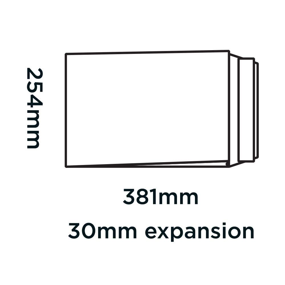 Blake Secure | sobres con fuelle (38.1 x 25.4 x 3cm) | 100 unidades | impermeable | papel de 125 GSM | certifcado FSC | sobres resistentes a desgarros | resistentes al agua | modelo TR13301