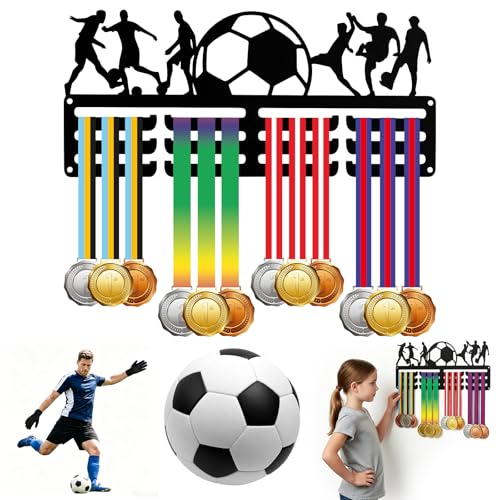 RICKMASK Porte-médailles de Football, Rangement de médailles en métal, Petit Support, décoration pour Mur, Maison, Insigne de Course