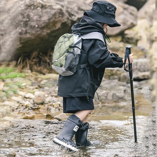 IWIHMIV Kids Rain Boots Non Slip Rain Boots Boys Girls Lightweight Comfortable Rubber Rainboots for Outdoor Play4